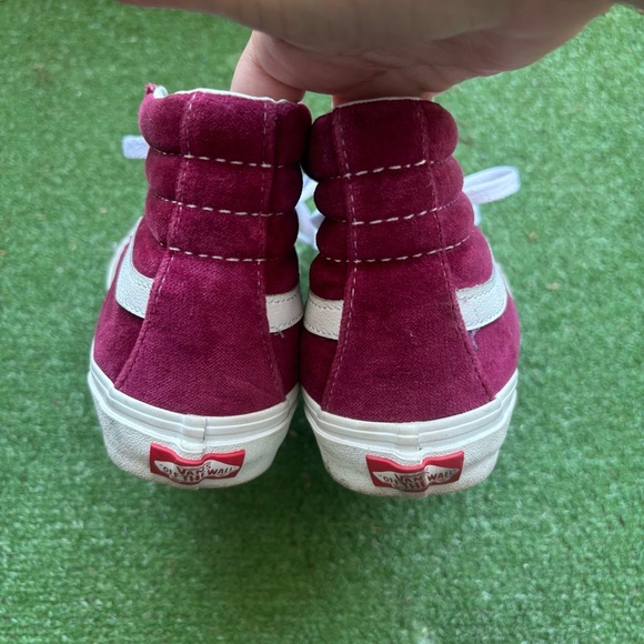 VANS SK8 Hi Beet Red Suede Retro Skateboard Shoes Size 5.5 Men 7 Women - Picture 4 of 7
